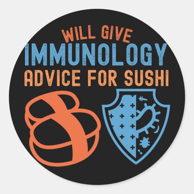 Bietet Immunologie für Sushi Runder Aufkleber (Vorderseite)