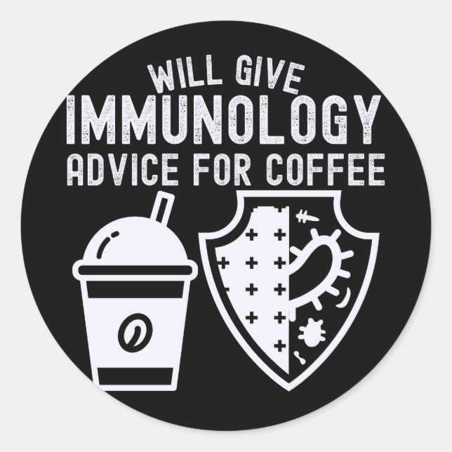 Bietet Immunologieberatung für Kaffee Runder Aufkleber (Vorderseite)