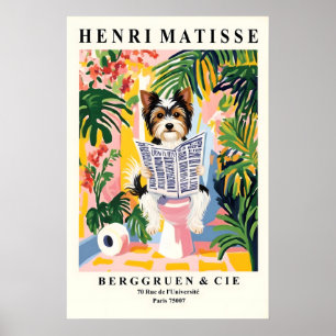 Biewer Terrier auf einer Toilette - Lustiger Matis Poster