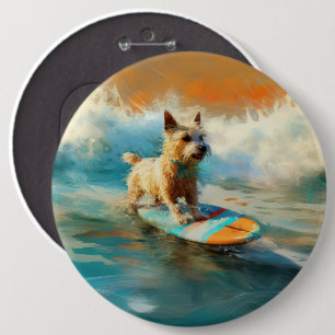 Biewer Terrier Beach Surfmalerei Button