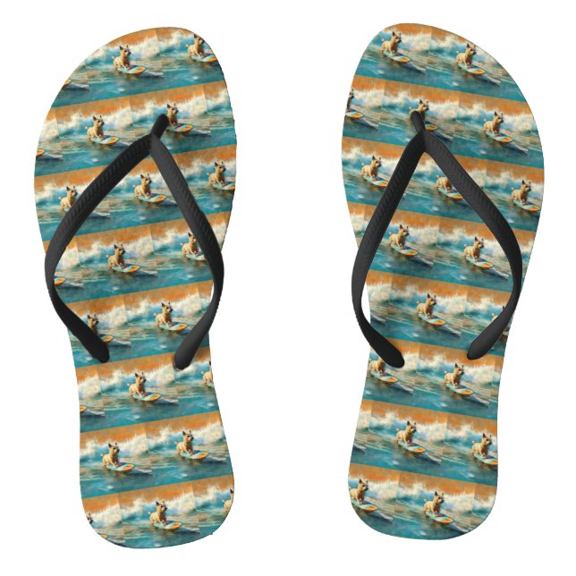 Biewer Terrier Beach Surfmalerei Flip Flops (Fußbett)