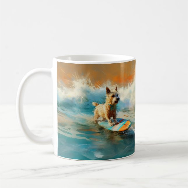 Biewer Terrier Beach Surfmalerei Kaffeetasse (Links)