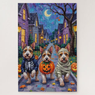 Biewer Terrier beim Trick-or-Treat Halloween-Kostü Puzzle