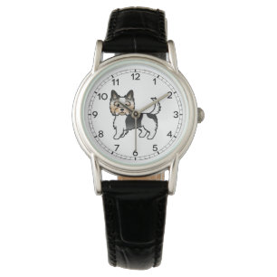 Biewer Terrier / Biewer Yorkie süßer Cartoon-Hund Armbanduhr