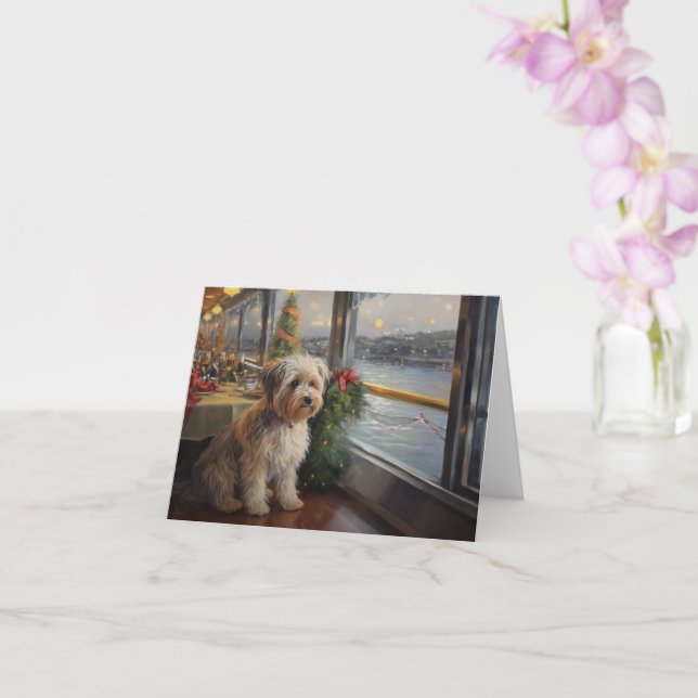 Biewer Terrier Christmas Cruise: Pawsome Holiday Karte (Orchidee)