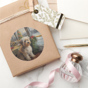 Biewer Terrier Christmas Cruise: Pawsome Holiday Runder Aufkleber