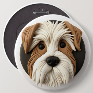 Biewer Terrier Dog 3D Inspiriert Button