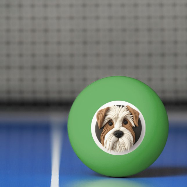 Biewer Terrier Dog 3D Inspiriert Tischtennisball (Netto)