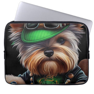 Biewer Terrier Dog Autofahrrad St. Patrick's Day Laptopschutzhülle