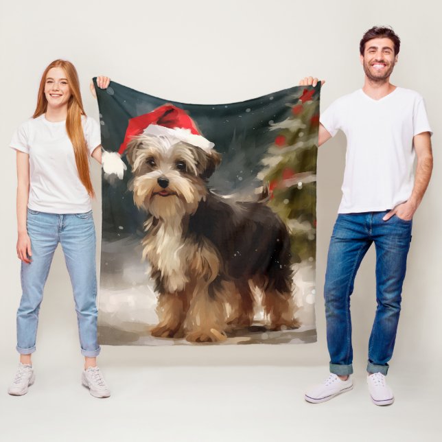 Biewer Terrier Dog in Schneehocht Fleecedecke (Beispiel)