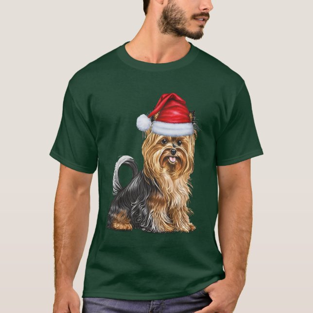 Biewer Terrier Dog Lover Funny Christmas T-Shirt (Vorderseite)