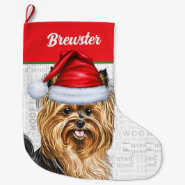 Biewer Terrier Dog mit Hundenname Großer Weihnachtsstrumpf