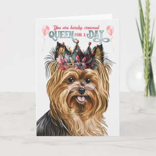 Biewer Terrier Dog Queen für Day Funny Birthday Karte