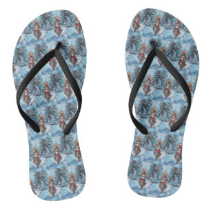 Biewer Terrier Dog Riding Motorrad Weihnachten Flip Flops