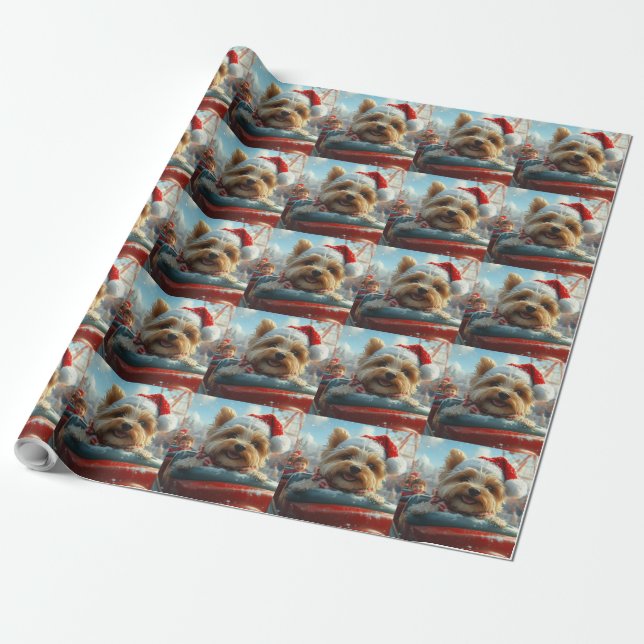 Biewer Terrier Dog Roller Untersetzer Weihnachten Geschenkpapier (Ungerollt)