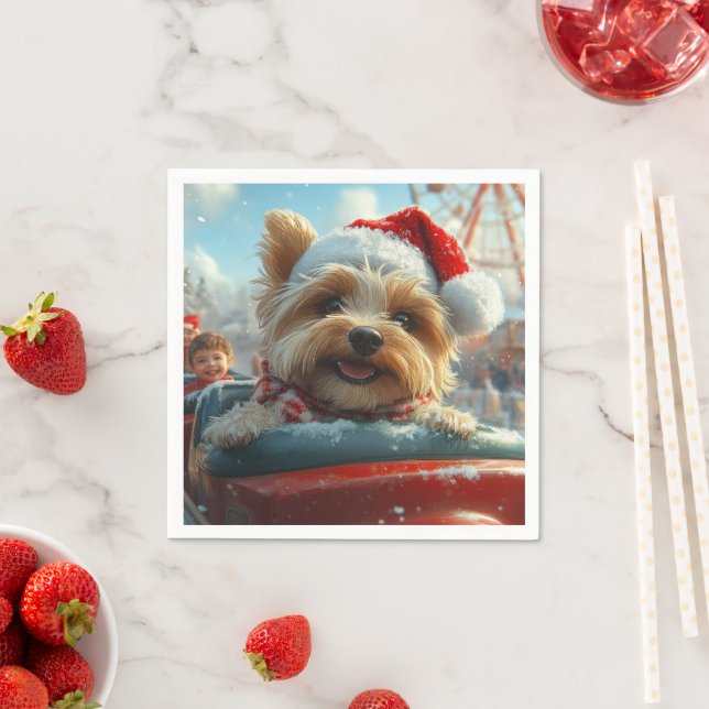 Biewer Terrier Dog Roller Untersetzer Weihnachten Serviette (Beispiel)