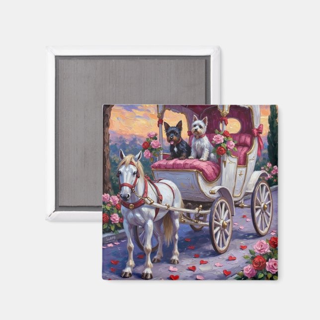 Biewer Terrier Dog Valentine's Day Magnet (Vorderseite/Rückseite)