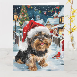 Biewer Terrier Dog Winter Wonderland Christmas Joy Karte