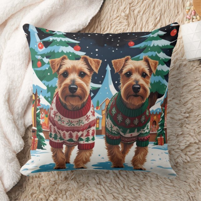 Biewer Terrier Dogs Christmas Snow Holiday Kissen (Decke)