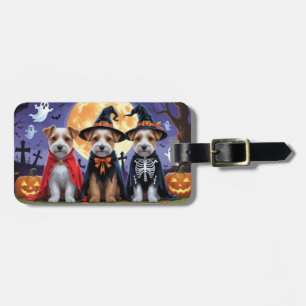 Biewer Terrier Dogs Pumpkin Halloween Funny Gepäckanhänger