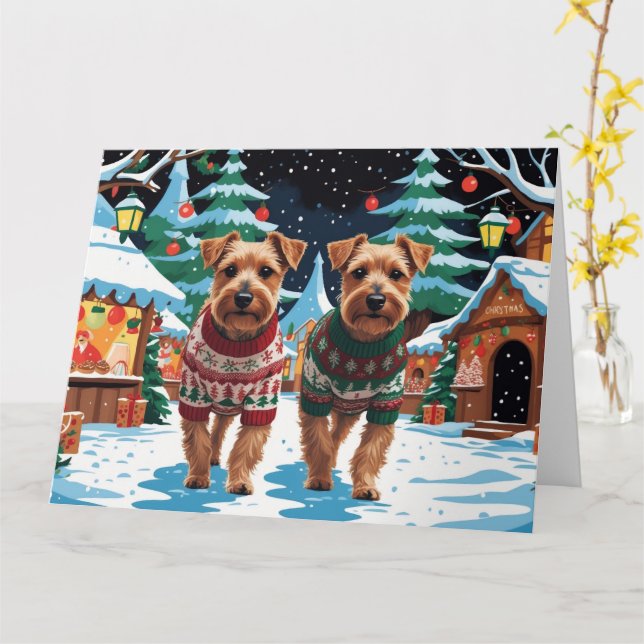 Biewer Terrier Dogs Weihnachtsschneeferien Karte (Gelbe Blume)