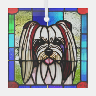 Biewer Terrier "Festes Glas" Ornament Aus Glas
