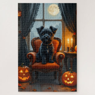 Biewer Terrier Gothic Victorian Halloween Kunst Puzzle