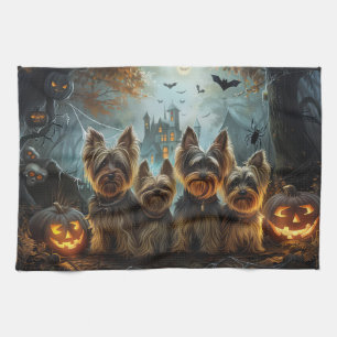 Biewer Terrier Halloween Night Doggy Delight Geschirrtuch