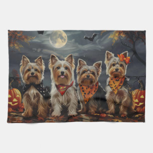 Biewer Terrier Halloween Spooky Geschirrtuch
