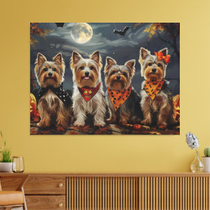 Biewer Terrier Halloween Spooky Leinwanddruck