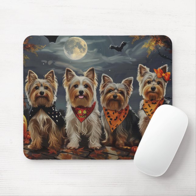 Biewer Terrier Halloween Spooky Mousepad (Mit Mouse)