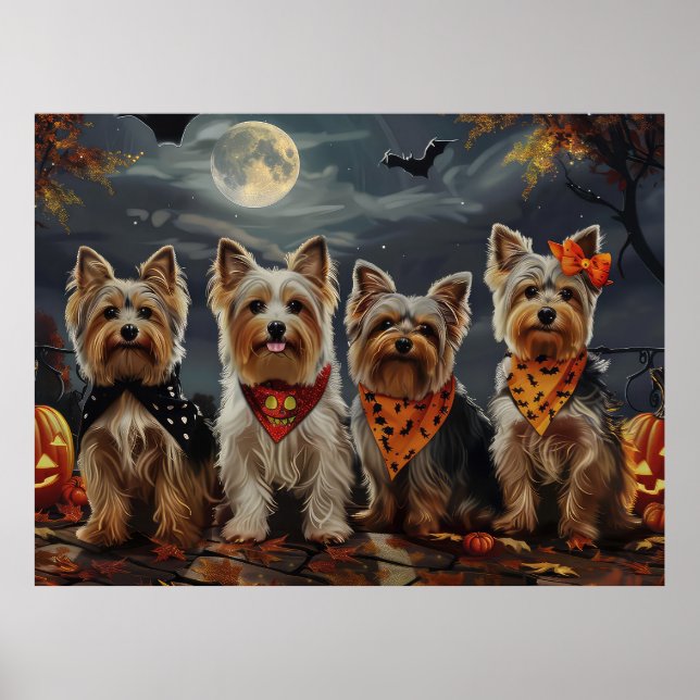 Biewer Terrier Halloween Spooky Poster (Vorne)