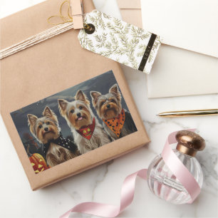 Biewer Terrier Halloween Spooky Rechteckiger Aufkleber