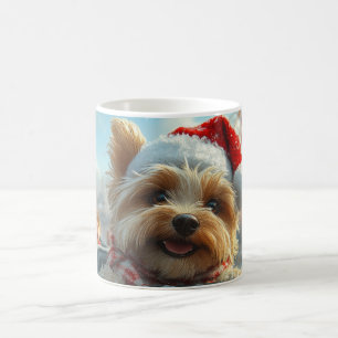 Biewer Terrier Hund Achterbahn Weihnachten  Kaffeetasse