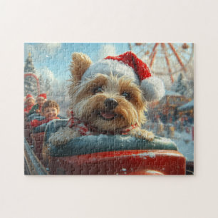 Biewer Terrier Hund Achterbahn Weihnachten Puzzle