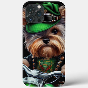 Biewer Terrier Hund fährt Fahrrad St. Patrick's Da Case-Mate iPhone Hülle