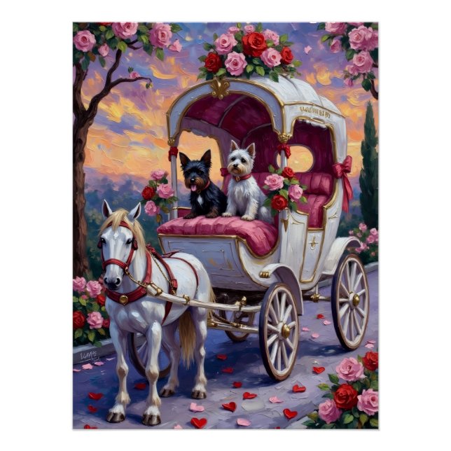 Biewer Terrier Hund Valentinstag Poster (Vorderseite)
