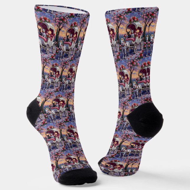 Biewer Terrier Hund Valentinstag Socken (Gewinkelt)