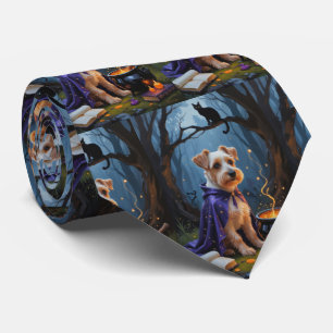 Biewer Terrier Hund Whimsical Halloween-Malerei Krawatte