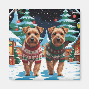 Biewer Terrier Hunde Weihnachten Schnee Urlaub Magnet