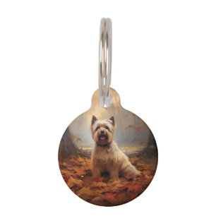 Biewer Terrier im Herbst Leaves Fall Inspiriert Haustiermarke