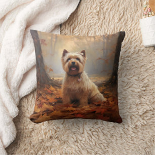 Biewer Terrier im Herbst Leaves Fall Inspiriert Kissen