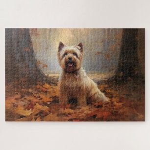 Biewer Terrier im Herbst Leaves Fall Inspiriert Puzzle