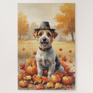Biewer Terrier lässt im Herbst Erntedank Art Puzzle