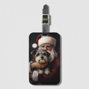 Biewer Terrier mit Weihnachtsfeiern Gepäckanhänger