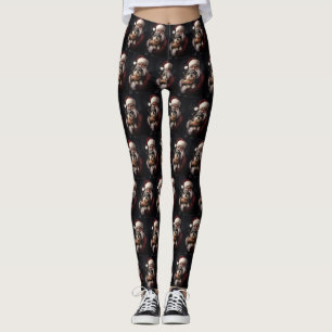 Biewer Terrier mit Weihnachtsfeiern Leggings