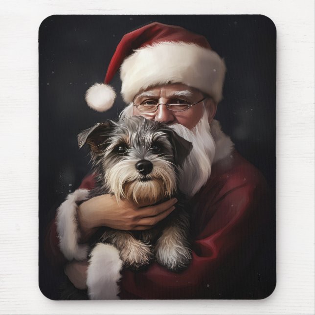 Biewer Terrier mit Weihnachtsfeiern Mousepad (Vorne)