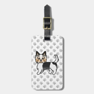 Biewer Terrier Niedlich Cartoon Dog & Custom Text Gepäckanhänger