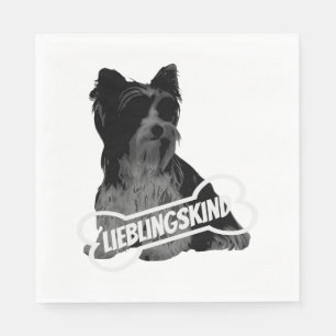 Biewer Terrier Portrait, komisch, klassisch T-Sh Serviette