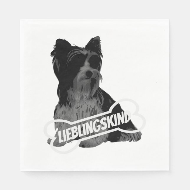Biewer Terrier Portrait, komisch, klassisch T-Sh Serviette (Vorderseite)
